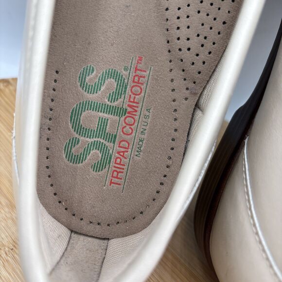 SAS TriPad Comfort Leather Penny Loafers Ivory Bone Slip On Shoes Women’s 9M - Picture 9 of 11